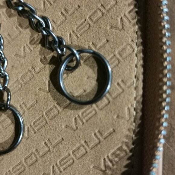 🦋3/$20 Camel w/ Gunmetal Leather Key Fob Case #218 - Picture 7 of 8